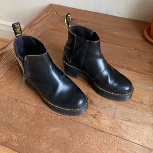Dr. Martens Rometty II boots platform US 7 (UK5) black smooth leather VGUC